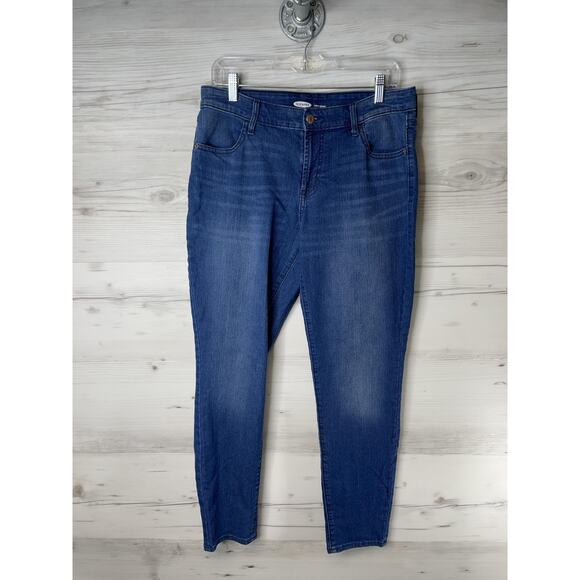 Old Navy Jeans Womens 12 Blue Super Skinny Medium Wash Stretch Denim Pockets - Picture 1 of 13